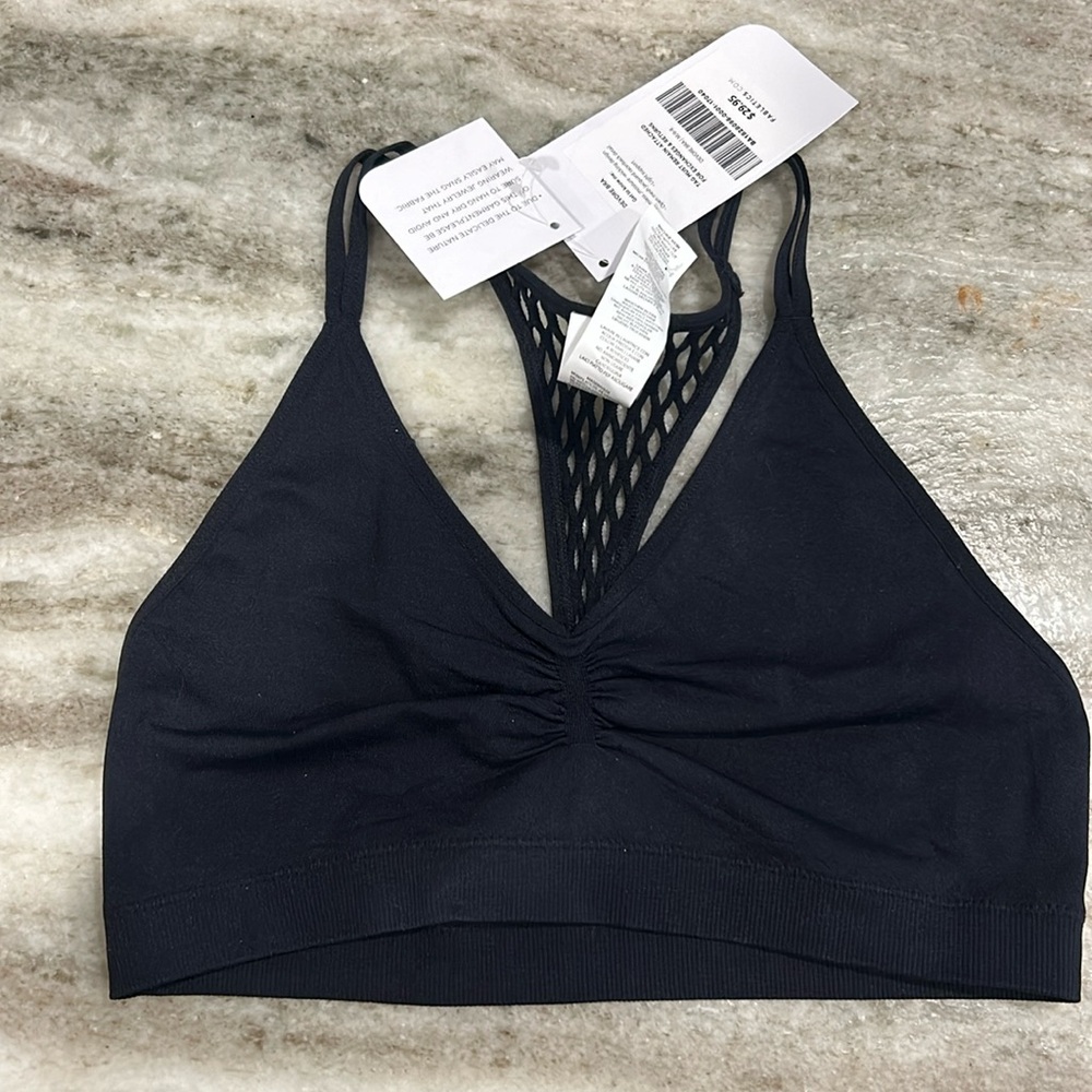 New fabletics devore black bra medium